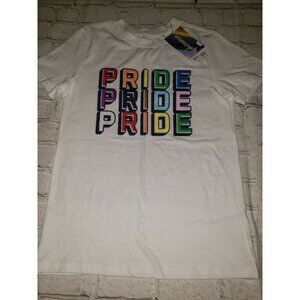 𝅺Pride Gender Inclusive Kids' 'Pride Pride Pride' Short Sleeve Graphic T-Shirt S